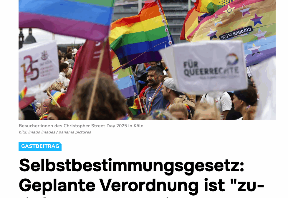 Artikel watson.de – SBGG Verordnung führt zu Zwangsouting